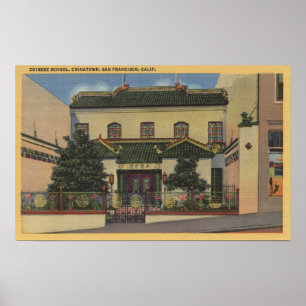 Poster École chinoise à Chinatown - San Francisco, Califo