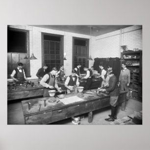 Poster École de plomberie, début des années 1900