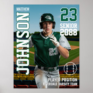 Poster École d'équipe sportive de baseball senior Photo