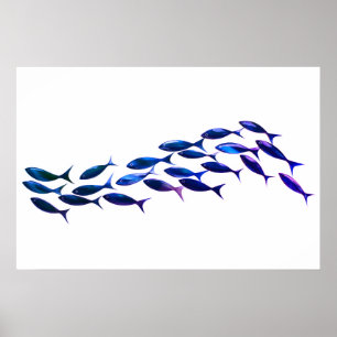 Poster Ecole Verte du Poisson Aquarelle