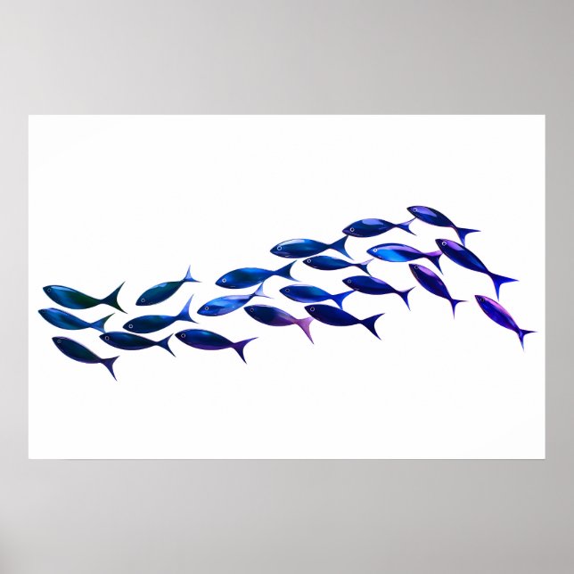 Poster Ecole Verte du Poisson Aquarelle (Devant)