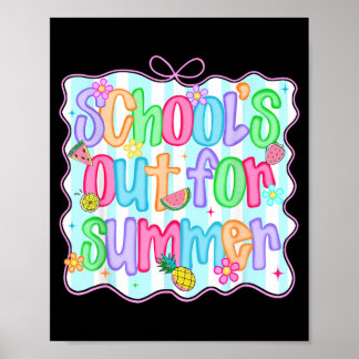Poster Écoles fermées pour l'été Dernier jour d'école Ens