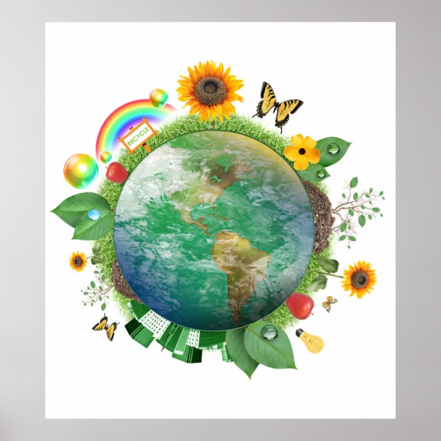 Poster Écologie : recycler - (Devant)