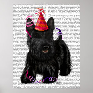 Poster Écossais Terrier et casquette de partie