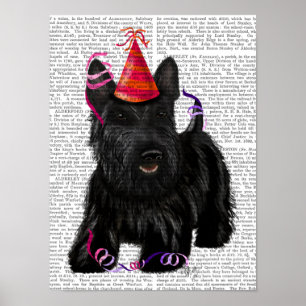 Poster Écossais Terrier et casquette de partie