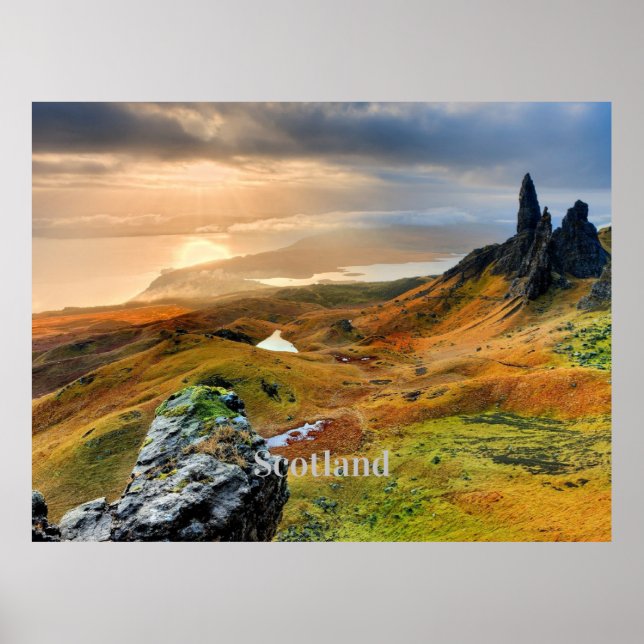 Poster Ecosse, magnifique paysage de montagne (Devant)