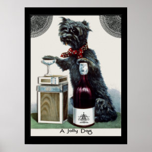Poster Ecosse vintage avec Champagne