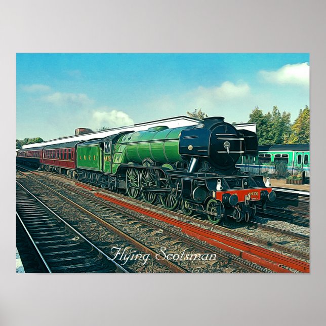 Poster Ecosse volante dans l'illustration Station (Devant)