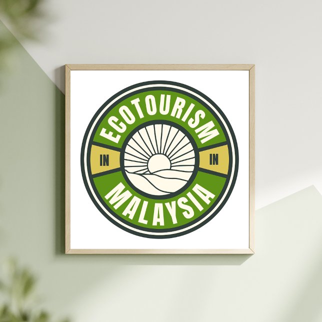 Poster Écotourisme Malaisie Asie Vert Voyage Lent Logo (Créateur téléchargé)