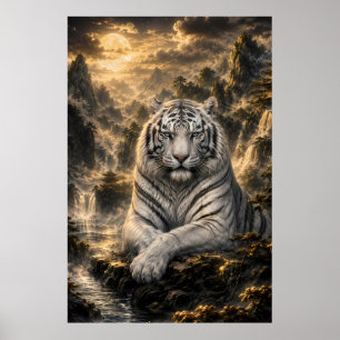 Poster Écouter la cascade   Fantaisie du tigre blanc A