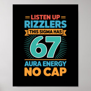 Poster Écoutez les Rizzlers Ce Sigma a 67 Énergie d'Aura
