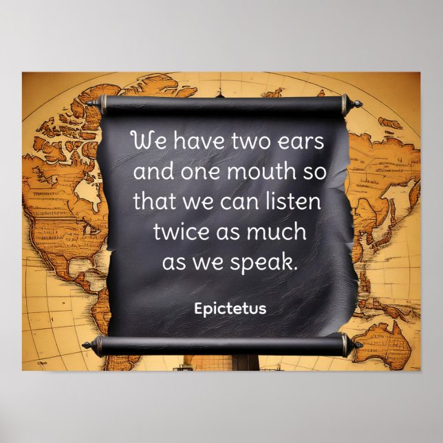 Poster ÉCOUTEZ PLUS PARLER MOINS (Matte) (Devant)