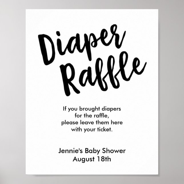 Poster Écran du Baby shower de script de brosse à rouleau (Devant)