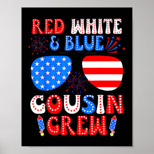 Poster Écran Rouge Blanc Et Bleu Cousin 4 juillet Cousin