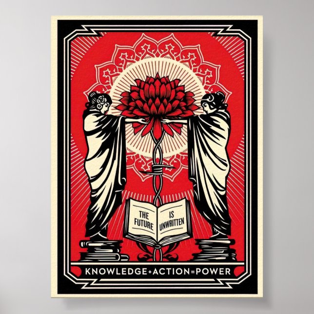 Poster Écran Shepard Fairey Imprimer Connaissance Action  (Devant)