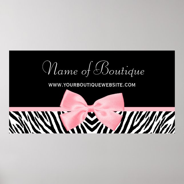 Poster Écran Zebra Imprimé 5 pi Bannière Clair rose (Devant)