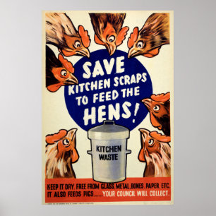 Poster Écrans - Alimenter les poules