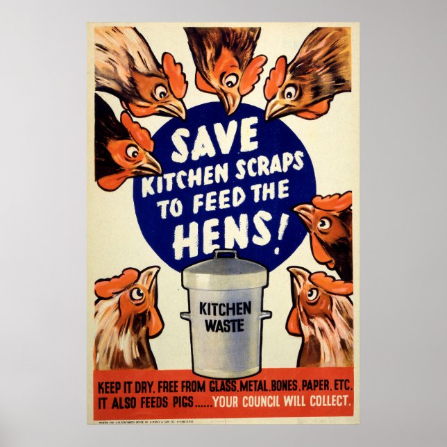 Poster Écrans - Alimenter les poules (Devant)