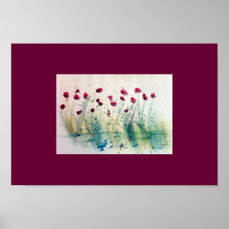 Poster Écrasage d'aquarelle en floraison