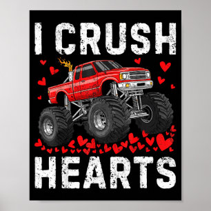 Poster Écrase les cœurs garçon camion monstre enfants tou