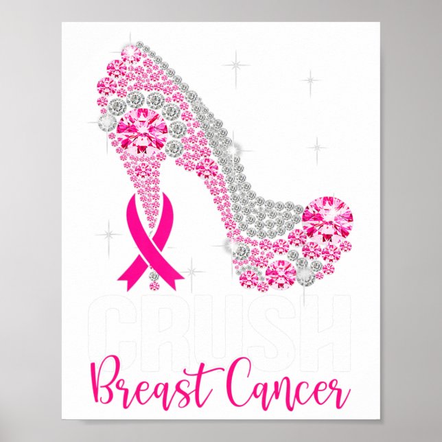 Poster Écraser le cancer du sein Sensibilisation Bling ro (Devant)