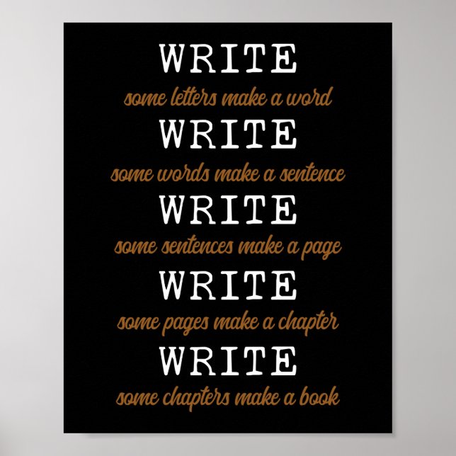 Poster Écrire Auteur Écrire Quelques Lettres Faire Un Mot (Devant)