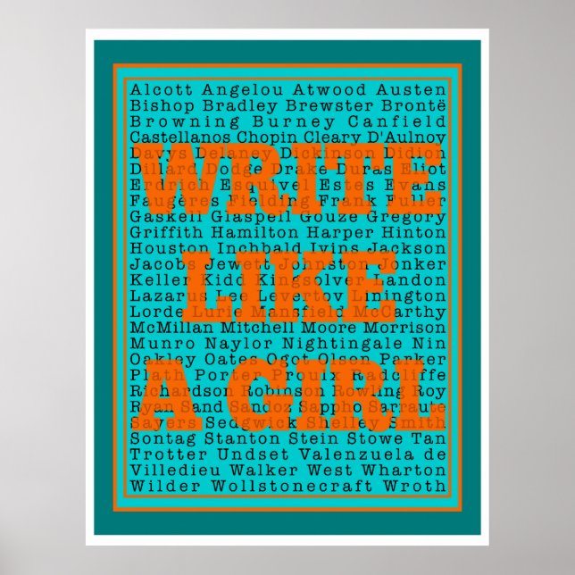 Poster Écrire comme une fille Imprimer Turquoise (Devant)
