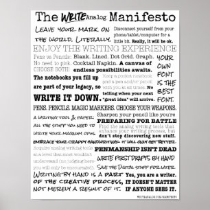 Poster Écrire un manifeste analogique