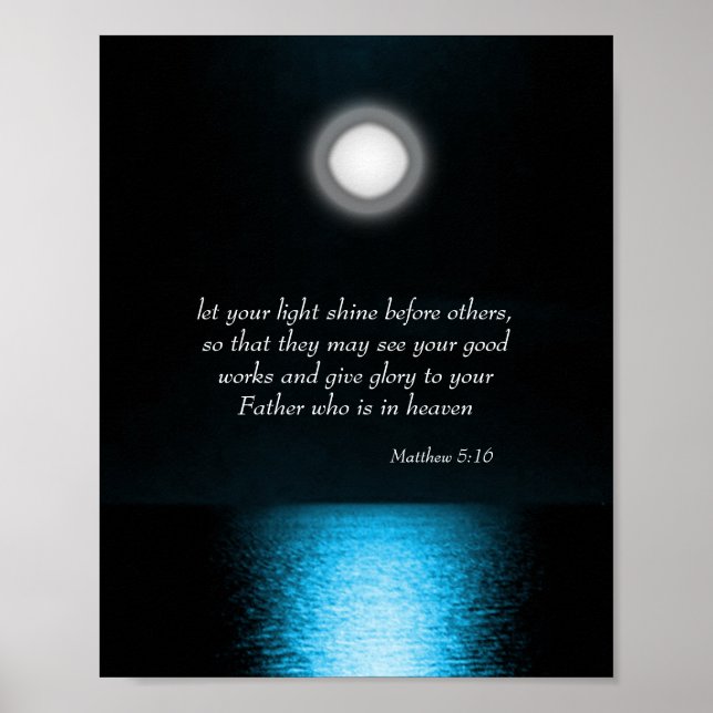 Poster Écriture Biblique Inspirante Laissez Votre Lumière (Devant)