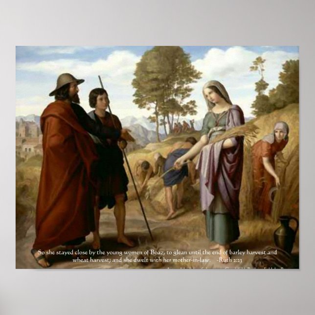 Poster Écriture biblique Ruth et Boaz Imprimer (Devant)