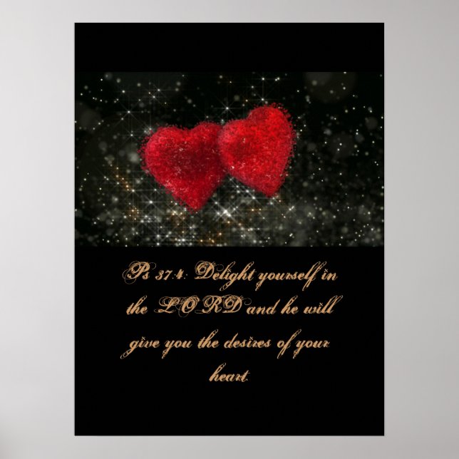 Poster Écriture Chrétienne Ps 37:4 (Devant)