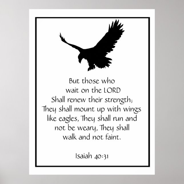Poster Écriture de la Bible Isaïe Attendez sur l'aigle Se (Devant)
