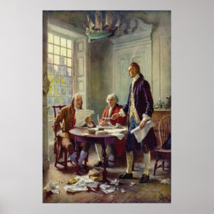 Poster Écriture de la Déclaration d'indépendance par Ferr