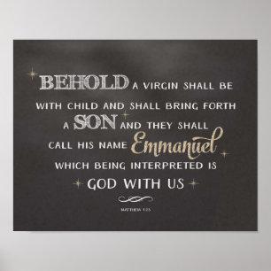 Poster Écriture de Noël - Voici Emmanuel