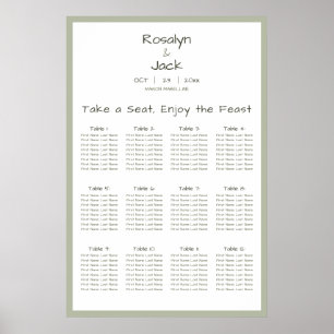 Poster Écriture Décontractée Dusty Green Prenez place sur