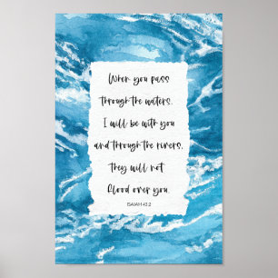 Poster Écriture Inspirante Bible Citation Ocean Waves