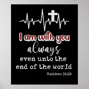 Poster Écriture KJV inspirante Je suis avec vous Toujours