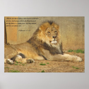 Poster Écriture Lion
