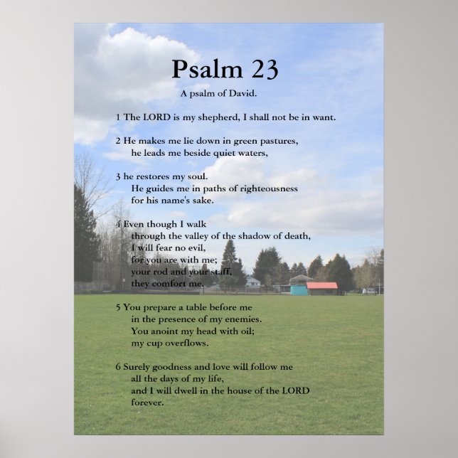 Poster Écriture Modèle, Psaume 23 (Devant)