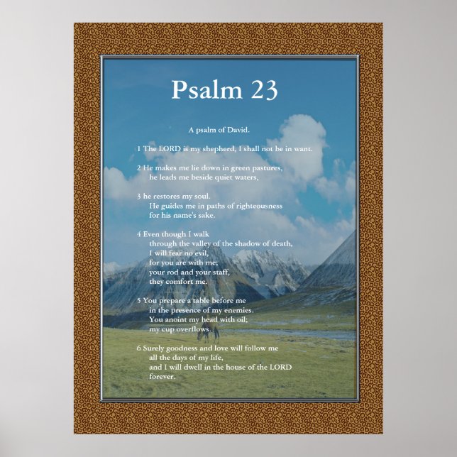 Poster Écriture Modèle, Psaume 23 (Devant)