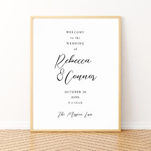 Poster Écriture moderne Couples Accueil Mariage