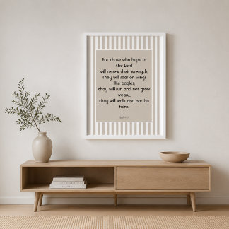 Poster Écriture remplie de foi Force Ésaïe 40:31 Bible
