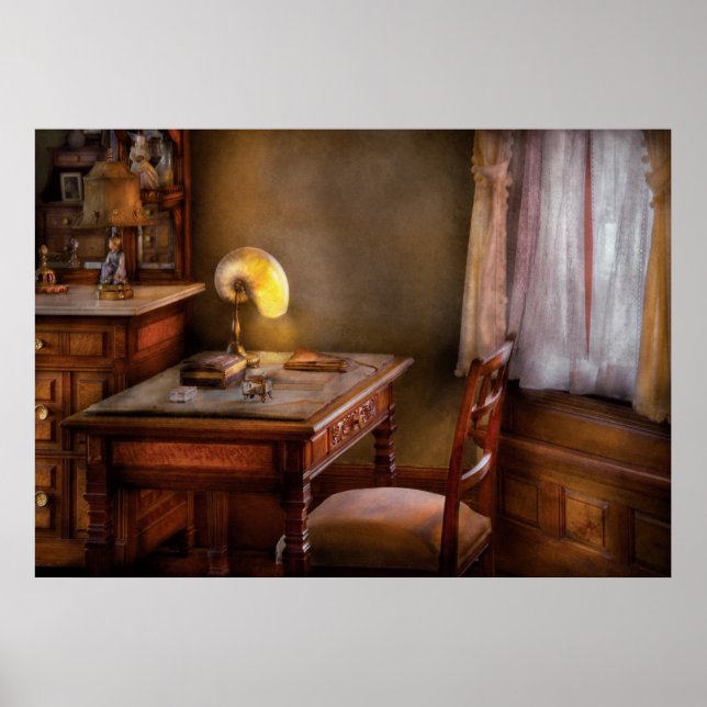 Poster Écrivain - Bureau d'un inventeur (Devant)
