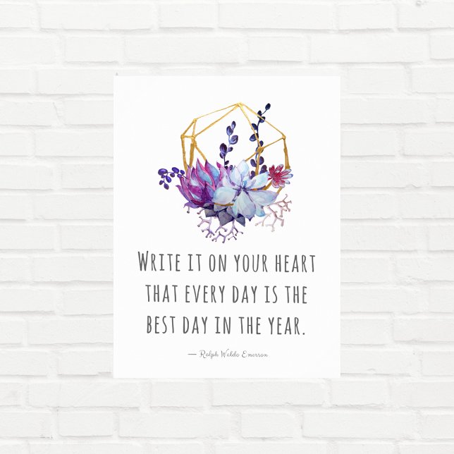 Poster Écrivez-Le Sur Votre Citation Coeur Succulents (Créateur téléchargé)