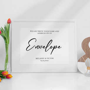 Poster Écrivez votre adresse sur l'affiche Mariage Envelo