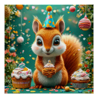 Écureuil d'anniversaire | Fête adorable d'animaux