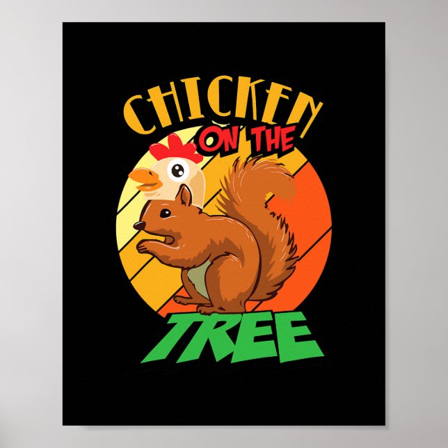 Poster Écureuil Drôle Sur L'Écureuil D'Arbre (Devant)