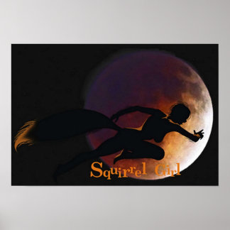 Poster Écureuil imbattable fille