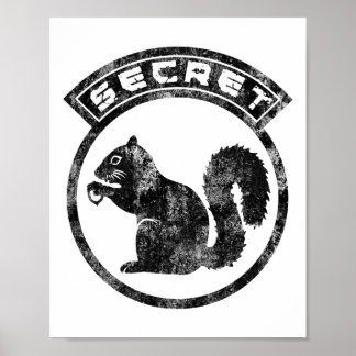 Poster Écureuil Secret - Distressé - Type 2