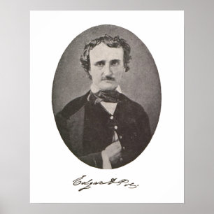 Poster Edgar Allan Poe avec la signature
